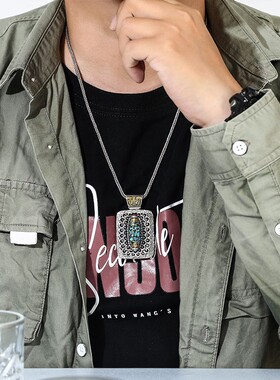 复古高档万佛朝宗绿松石可转动天