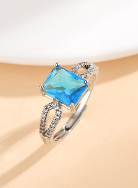 新款欧美个性指环法式复古长方形