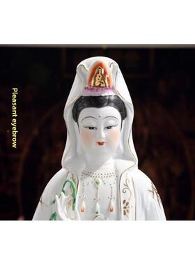 新款陶瓷南海观音菩萨站观音观世音菩萨佛像雕塑陶瓷摆件