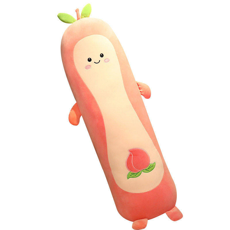 新款桃子抱枕公仔大号毛绒玩具长条娃娃可拆洗儿童偶布娃娃,淘宝优惠券,粉丝福利购,淘宝优惠卷