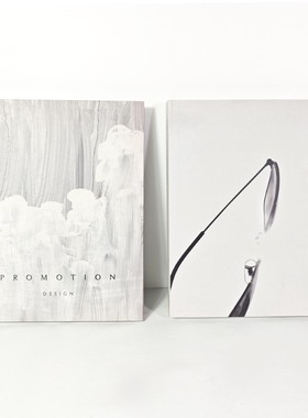 熙思黑白灰包装设计样板间书房书柜装饰摆件可翻页客厅售楼处