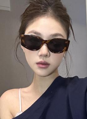启明2025复古豹纹宽边大框猫眼墨镜女方圆脸显瘦高级网感欧美风太