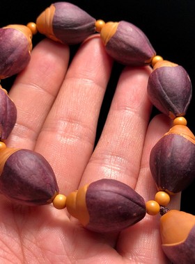 紫皮八大弥勒橄榄核手串