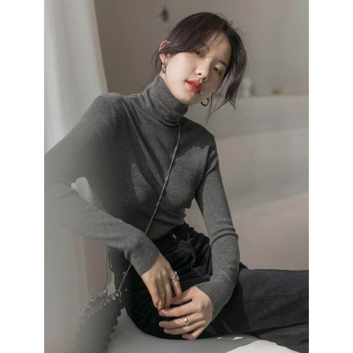 法国Rixo Rane 敲舒适⭐高领毛衣打底衫女修身内搭针织衫软糯上衣,淘宝优惠券,粉丝福利购,淘宝优惠卷