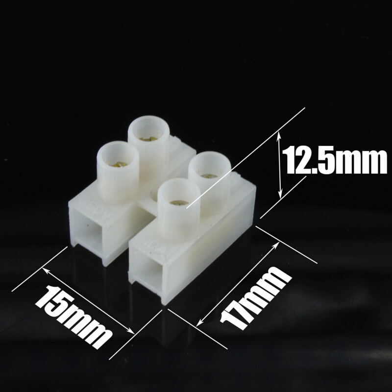 50个螺丝二进二出对接接线端子 10A大功率电线连接器 2位接线排柱-图0