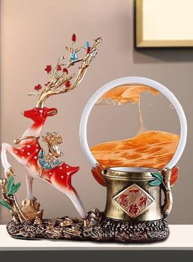 跨年礼物送男生一路高升沙漏流沙画摆件高档办公书房文具笔筒收纳