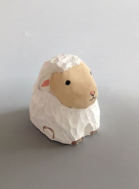 木质摆件卡通客厅纯手工木雕