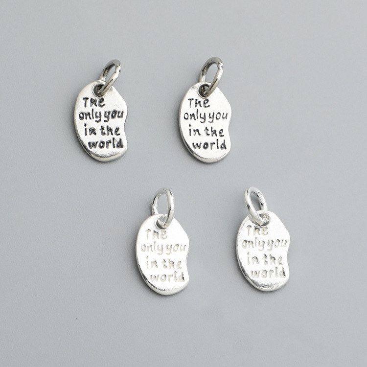 手工配件S925项链DIY英文字母挂件泰银串珠纯银吊坠情侣吊坠手链,淘宝优惠券,粉丝福利购,淘宝优惠卷