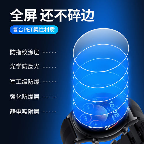 秒魔适用荣耀手表gs5保护膜honor手表GS4水凝膜gs3i钢化膜全屏覆盖高清防摔智能手表gs5全包表盘防指纹软贴膜 - 图0