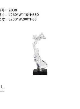 现代轻奢透明树脂雕塑客厅电视机柜两侧落地摆件楼梯间玄关装饰品