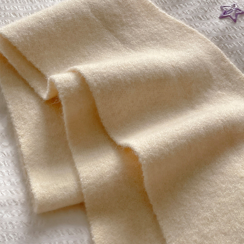 米白色韩版流苏儿童围巾秋冬季百搭简约纯色宝宝护颈加厚短小围脖,淘宝优惠券,粉丝福利购,淘宝优惠卷