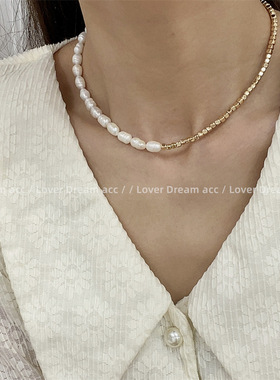 新款串珠小香风金属锁骨链