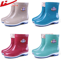 Brand Special Price Short Barrel Rain Shoes Lady Anti Slip Abrasion Resistant Water Shoes Comfort Waterproof Rubber Shoes Plus Suede Water Boot Paulin