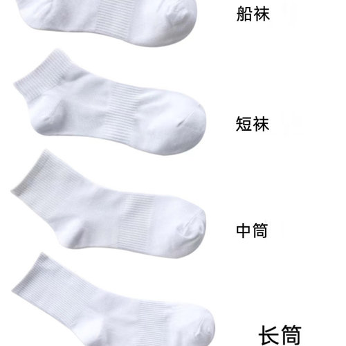 MJ百搭无印纯棉男女袜子春秋冬季运动袜休闲防臭中筒袜纯色短袜子 - 图3