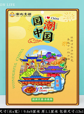 文创江苏常州恐龙园景区茅山东方盐湖特色旅游冰箱贴伴手礼纪念品