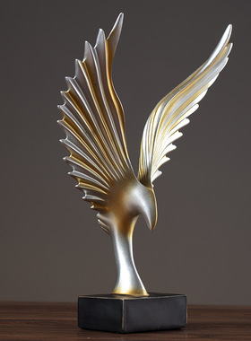 新中式创意客厅玄关办公桌大鹏展翅电视柜家居酒柜装饰品鹰大摆件