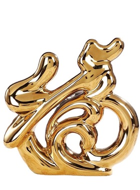 电镀金银摆件轻奢新房家居客厅现代简约陶瓷工艺品酒柜创意装饰品