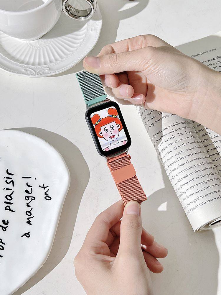 适用小米手环9pro表带新款米兰磁吸渐变色表带小米8Pro金属米兰磁吸腕带8PRO腕带NFC创意小众男女通用表带,淘宝优惠券,粉丝福利购,淘宝优惠卷