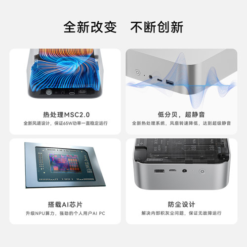 「全新一代」零刻 SER8 8845HS 高性能AMD锐龙7 8核16线程 AI PC 游戏办公设计超静音迷你电脑主机 - 图0