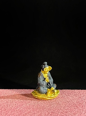 「系绮」活佛济公纯手工空心铜彩绘铜像摆件桌面办公桌车载摆件