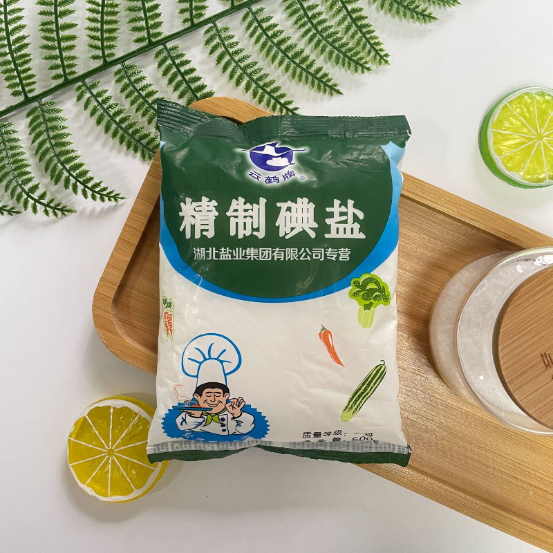 云鹤500g精制碘盐湖北老盐井矿盐加碘盐食盐家用细盐调味整箱批发 - 图2