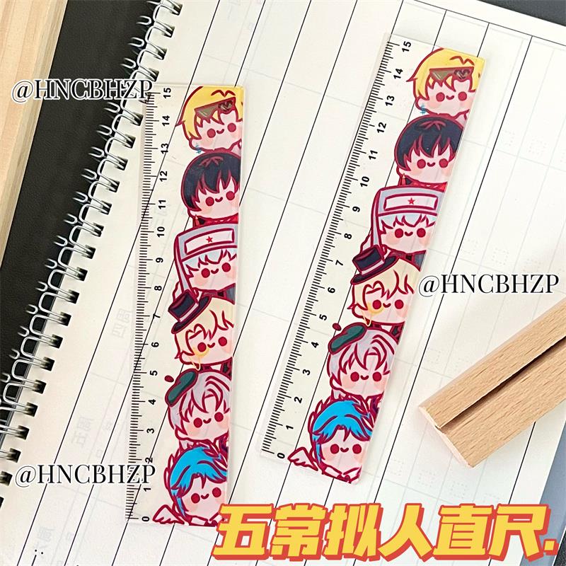 CH五常拟人直尺同人周边Q版瓷美俄英德亚克力手绘学生学习测量尺 - 图0