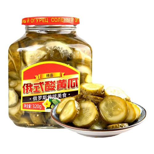 切片俄式酸黄瓜俄式风味腌制乳青黄瓜罐头西餐汉堡配菜沙拉商用 - 图3