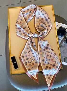 lv5&vv20长条丝巾女领巾细窄绑包发财桶手柄保护丝带飘发带邮差包