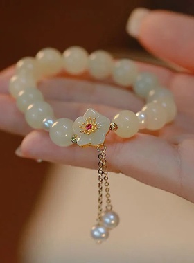 2025新款古风闺蜜仙气小桃花手链海棠花荔枝链礼物女生百搭饰品