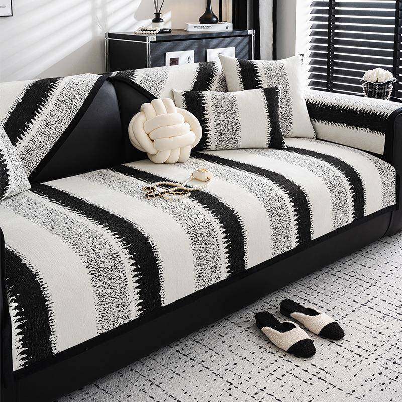 雪尼尔沙发垫四季通用2026新款条纹沙发套罩轻奢高级感防滑盖布巾,淘宝优惠券,粉丝福利购,淘宝优惠卷