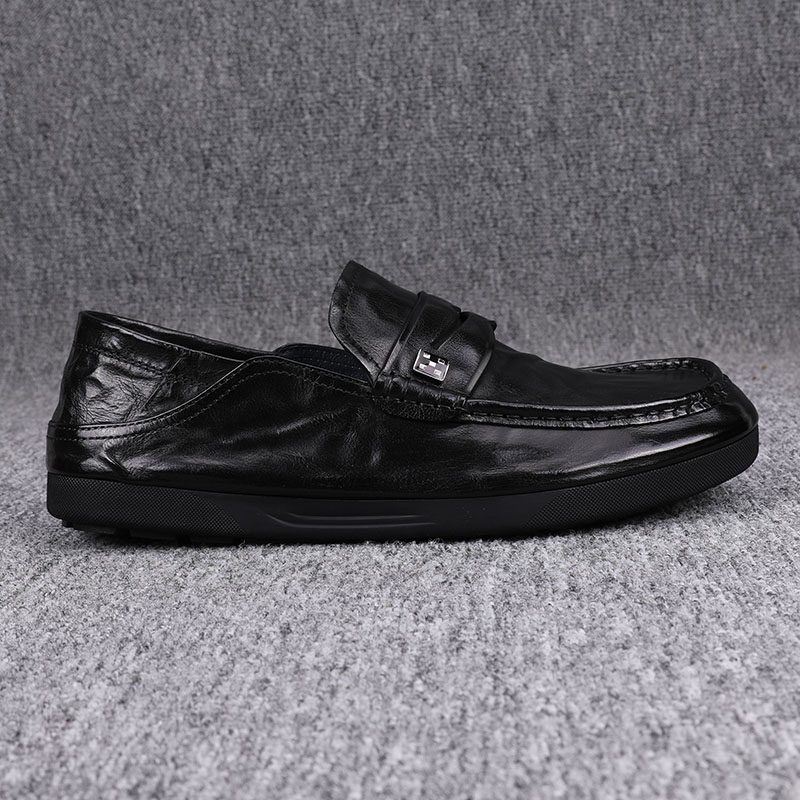 纯皮男鞋2024新款潮流百搭真皮豆豆鞋男日常驾车男士套脚休闲皮鞋,淘宝优惠券,粉丝福利购,淘宝优惠卷