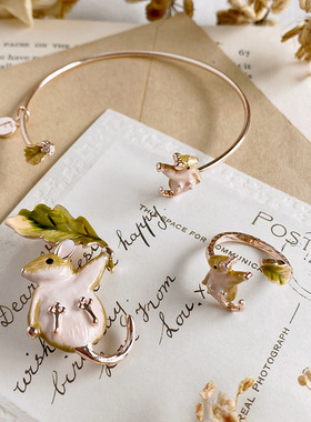 Fable女珐琅彩法式可调节戒指