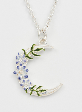 Fable月影花珐琅彩锁骨链
