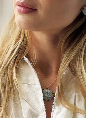 Fable绣球花珐琅彩项链吊坠锁骨链小众设计高级感礼物送女友