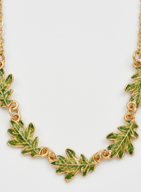 【当季新品】Fable橡树叶叶子珐琅彩项链锁骨链女毛衣链小众设计