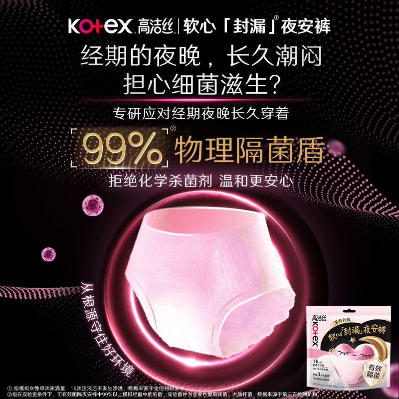 高洁丝超薄防漏甜睡内裤隔菌夜安裤超长裤型卫生巾防漏安睡裤by