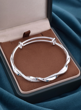 莫比乌斯环银手镯女纯银