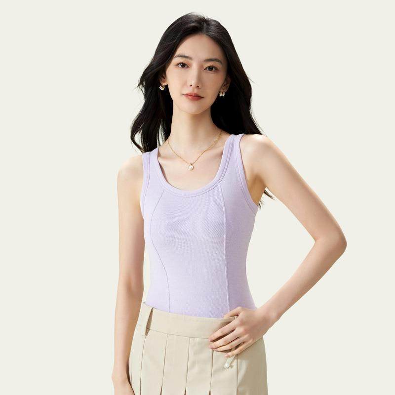 羊绒蚕丝粗针人鱼线8889保暖背心无袖女带胸垫一体式免穿文胸内搭,淘宝优惠券,粉丝福利购,淘宝优惠卷