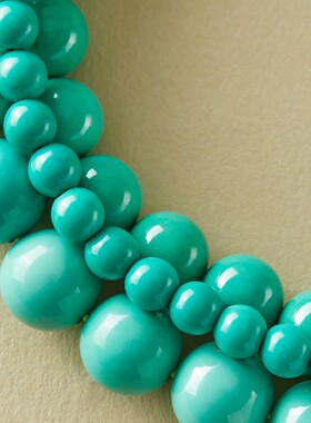 天然美菱矿绿松石diy配件单颗文玩金刚星月菩提配饰