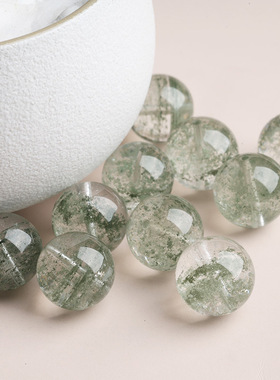 天然水晶散珠绿幽灵满天星千层di