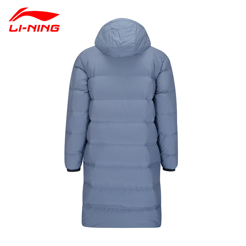李宁带国旗长款羽绒服2025新款冬季运动时尚防风保暖加厚连帽外套