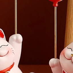 2025新年创意招财猫装饰家居玄关摆件贝汉美平安喜乐礼品送好友