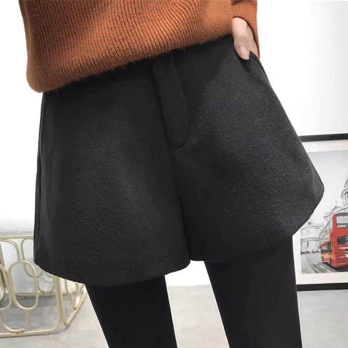 ROUJE NAIVE毛呢短裤女春秋季大码高腰宽松显瘦a字阔腿千鸟格靴裤,淘宝优惠券,粉丝福利购,淘宝优惠卷