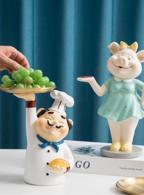 收纳托盘树脂摆件家居客厅桌面入户玄关装饰品工艺品