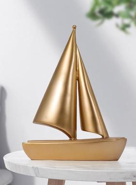 现代创意欧式家居小摆件一帆风顺摆件装饰摆件轻奢树脂工艺品礼品