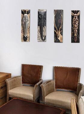 美式乡村复古墙面装饰咖啡馆酒吧服装店铺仿木动物树脂装饰壁挂