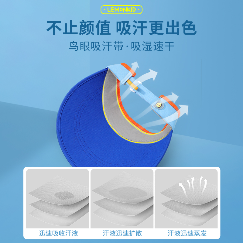 儿童防晒帽大帽檐空顶帽可折叠防紫外线女童夏季太阳帽宝宝遮阳帽 - 图2