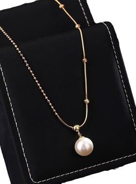 巴黎•设计师18K电镀小众简约告白气球项链 不对称设计锁骨链女