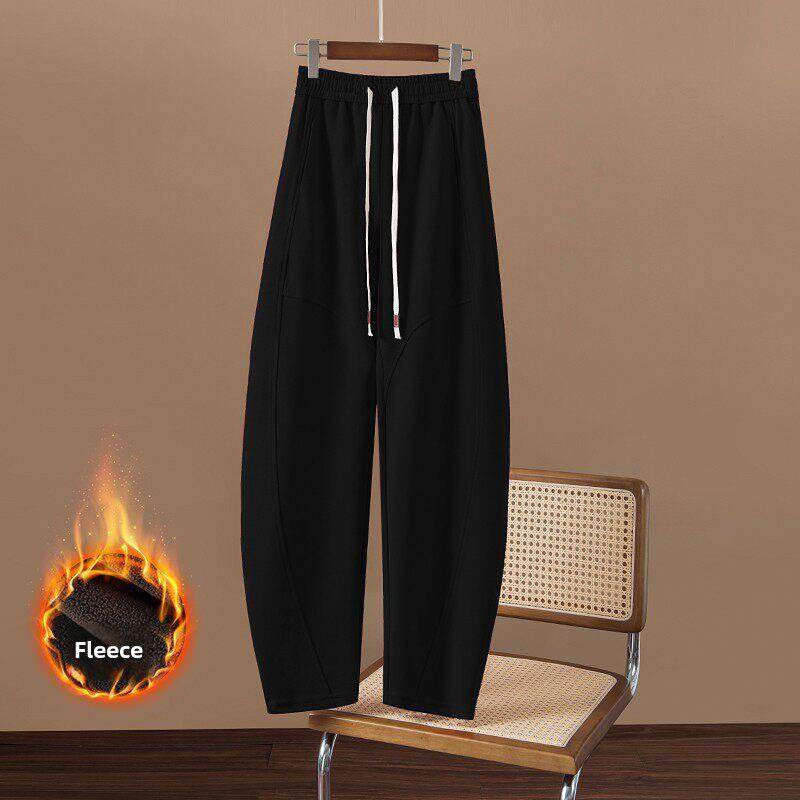 韩国休闲垂感阔腿香蕉裤女2025年春秋新款加绒宽松显瘦哈伦镰刀裤,淘宝优惠券,粉丝福利购,淘宝优惠卷