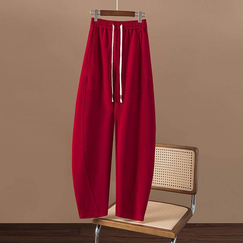 韩国休闲垂感阔腿香蕉裤女2025年春秋新款加绒宽松显瘦哈伦镰刀裤,淘宝优惠券,粉丝福利购,淘宝优惠卷